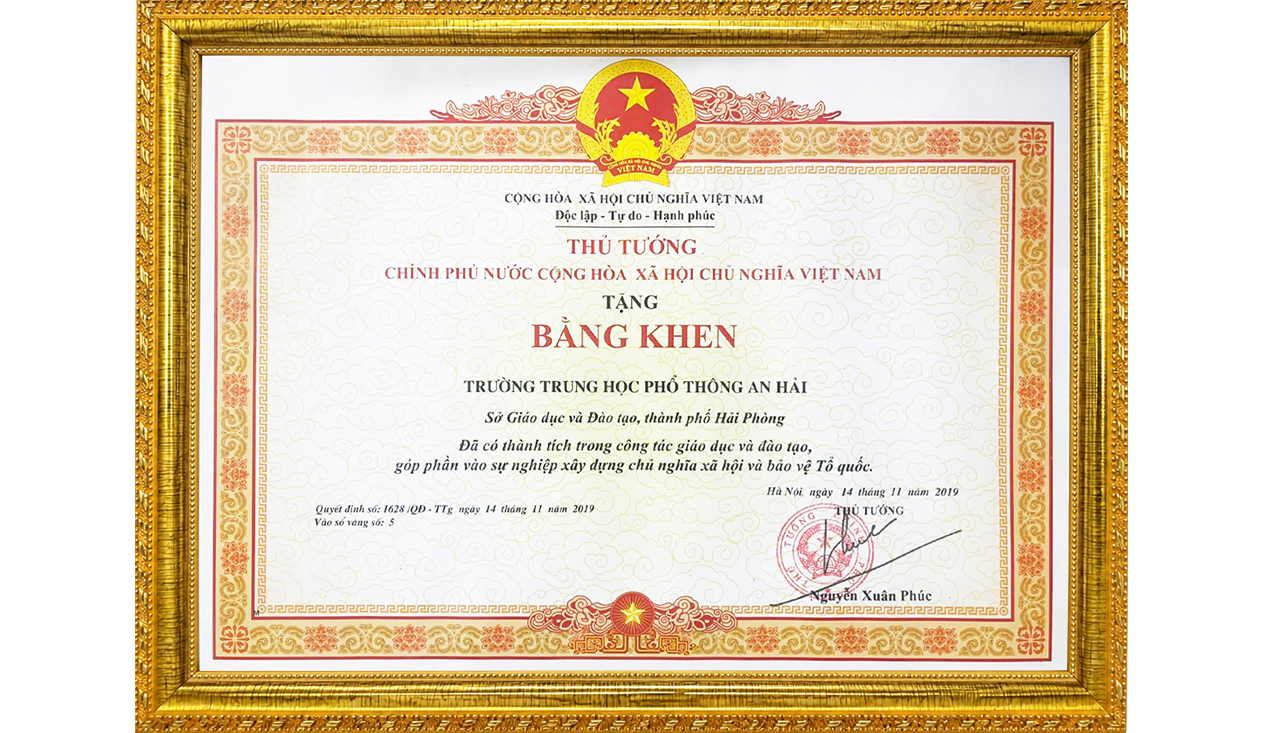 BẰNG KHEN CỦA THỦ TƯỚNG CHÍNH PHỦ